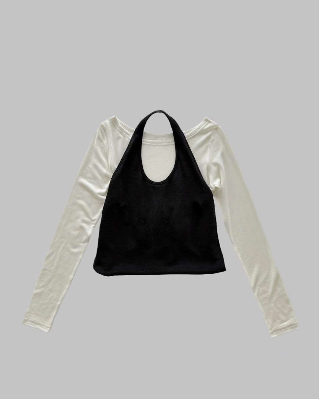 MURMURING-머머링-T東大門直郵㊣女士新品職業長袖T恤假兩件MURMURING長袖T恤圖色1