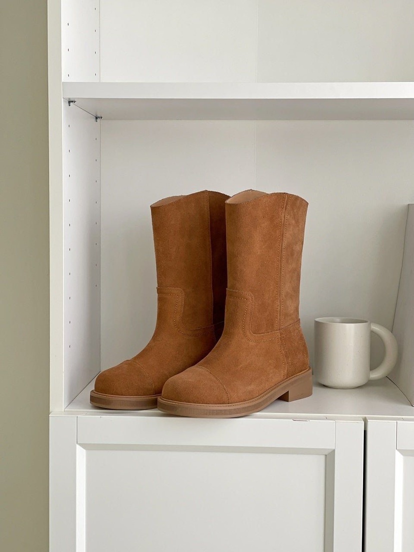 4K RUBY韓國直郵㊣女士新款熱賣26春夏休閑真品時尚靴子牛皮4K RUBY靴子圖色1