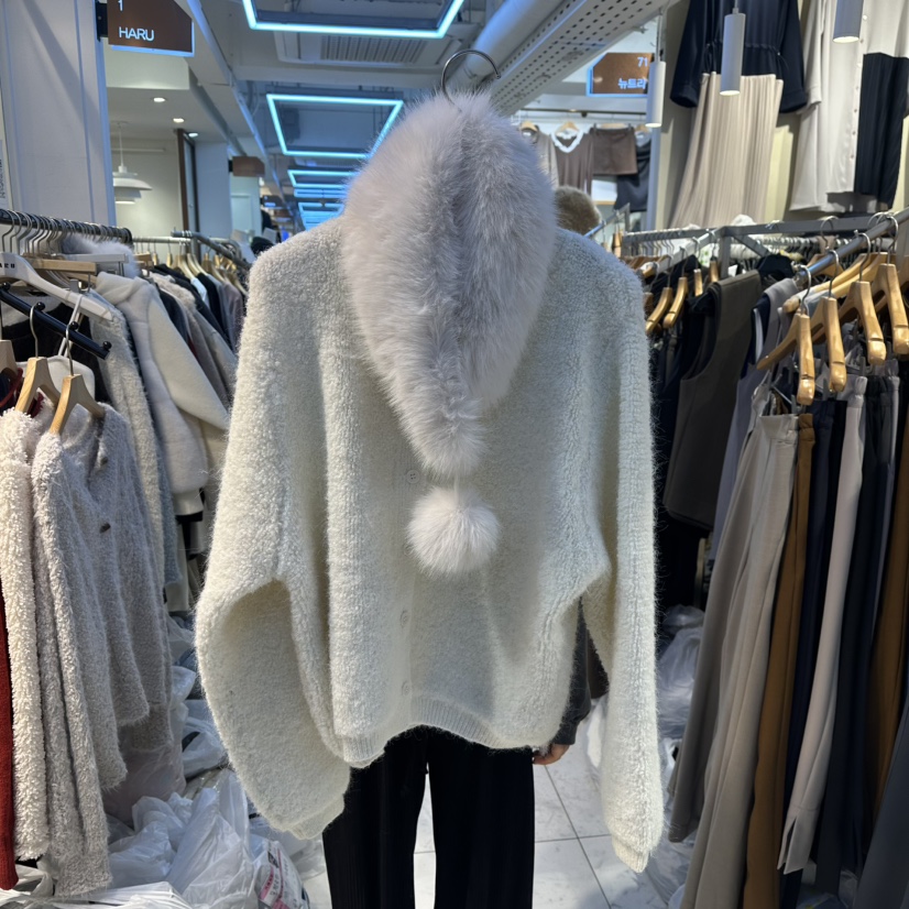 HARU-Q韓國直郵㊣女士新款26春夏時尚真品職業毛衣圍巾開衫HARU-Q毛衣圖色1