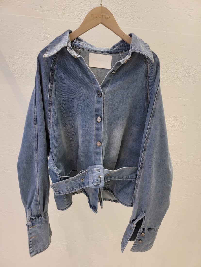 THE OTHER㊣東大門實拍女士新款推薦休閑熱賣襯衫蕾絲衫系帶THE OTHER襯衫/蕾絲衫圖色1