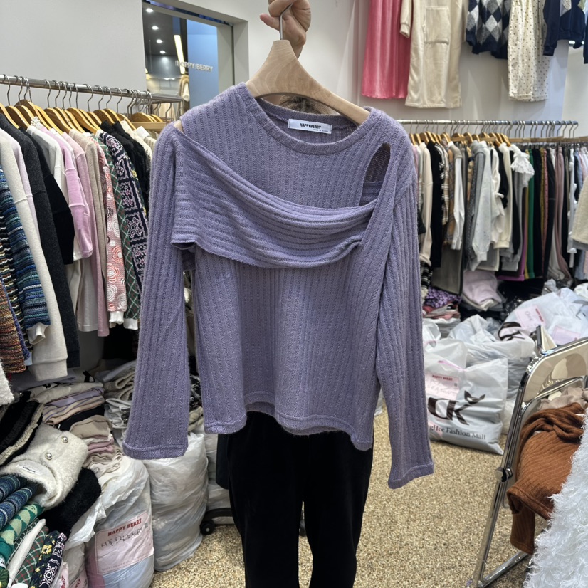 HAPPYBERRY韓國直郵㊣女裝新品職業人氣真品推薦休閑針織衫HAPPYBERRY針織衫圖色2