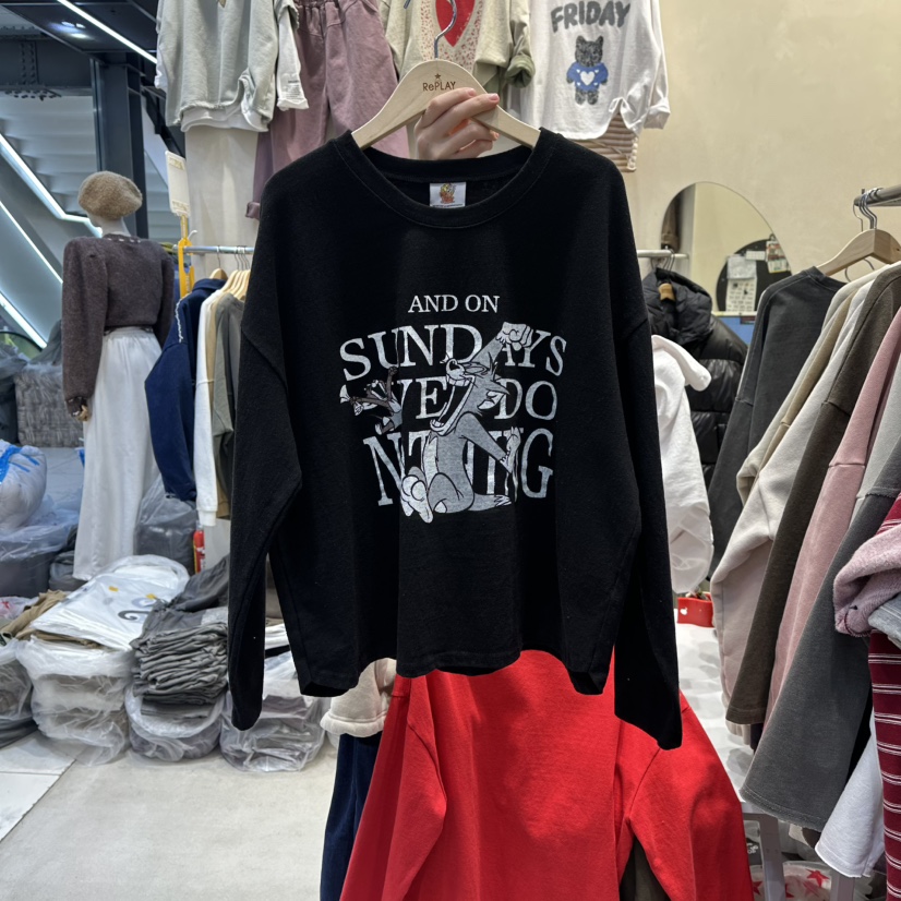 REPLAY㊣東大門實拍女裝新品休閑人氣26春夏真品職業長袖T恤REPLAY長袖T恤圖色4