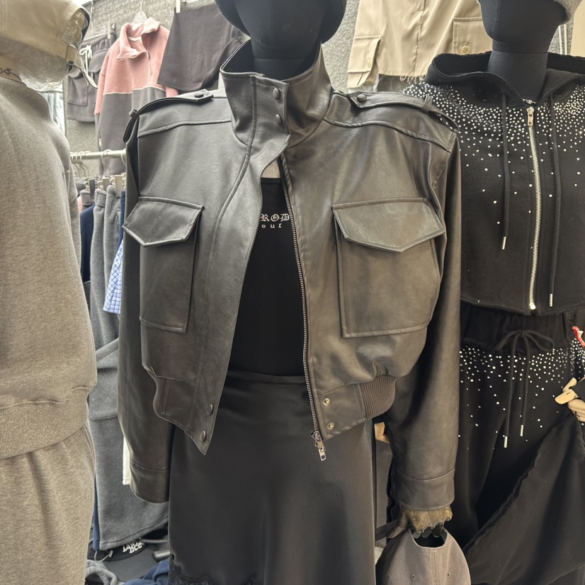 EXIT韓國代購㊣女裝新款推薦26春夏熱賣職業夾克口袋皮革春款EXIT夾克圖色2