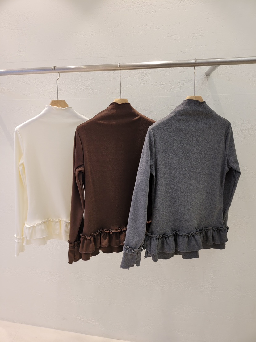 THE OTHER韓國直郵㊣女裝新品26春夏時尚人氣長袖T恤荷葉邊THE OTHER長袖T恤