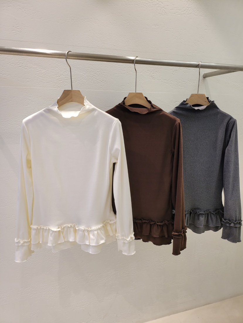 THE OTHER韓國直郵㊣女裝新品26春夏時尚人氣長袖T恤荷葉邊THE OTHER長袖T恤