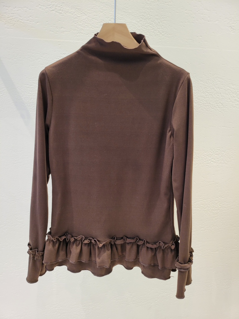 THE OTHER韓國直郵㊣女裝新品26春夏時尚人氣長袖T恤荷葉邊THE OTHER長袖T恤圖色2