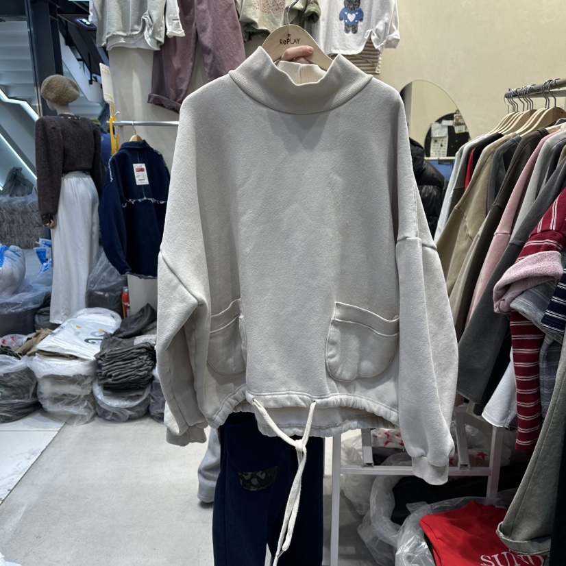 REPLAY㊣東大門代購女裝新品26春夏真品職業衛衣口袋加絨抓絨REPLAY衛衣圖色1