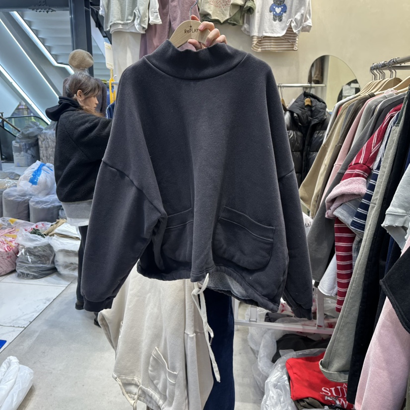 REPLAY㊣東大門代購女裝新品26春夏真品職業衛衣口袋加絨抓絨REPLAY衛衣圖色3