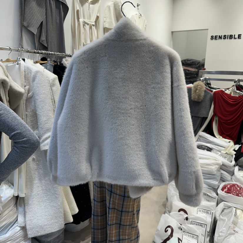 SENSIBLE-S㊣東大門實拍女士新品休閑時尚推薦短款大衣貂皮SENSIBLE短款大衣