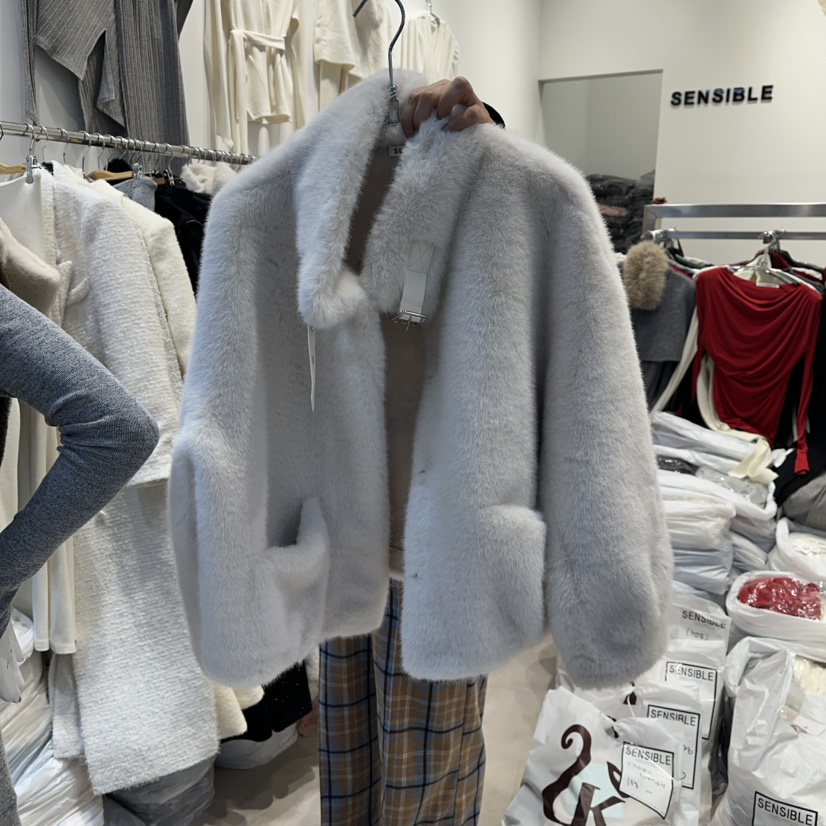 SENSIBLE-S㊣東大門實拍女士新品休閑時尚推薦短款大衣貂皮SENSIBLE短款大衣圖色1