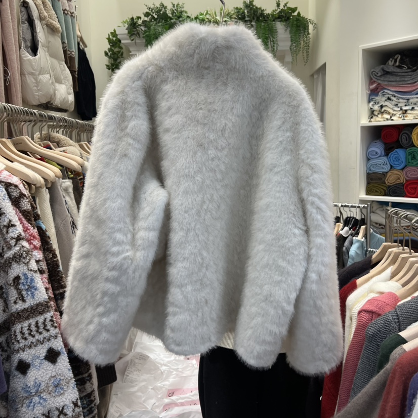 ONE MONE韓國直郵㊣女士新品熱賣推薦26春夏休閑短款大衣貂皮ONE MONE短款大衣