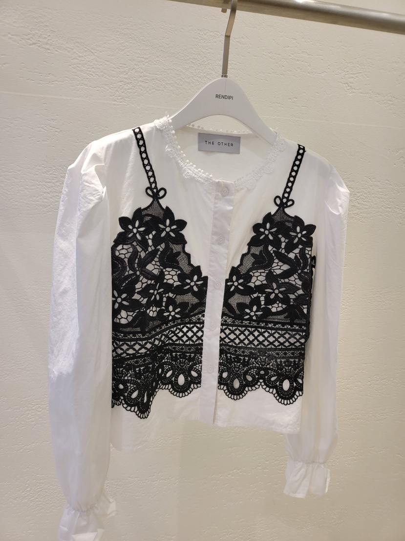 THE OTHER㊣東大門代購女裝新品時尚推薦熱賣襯衫蕾絲衫蕾絲THE OTHER襯衫/蕾絲衫圖色1