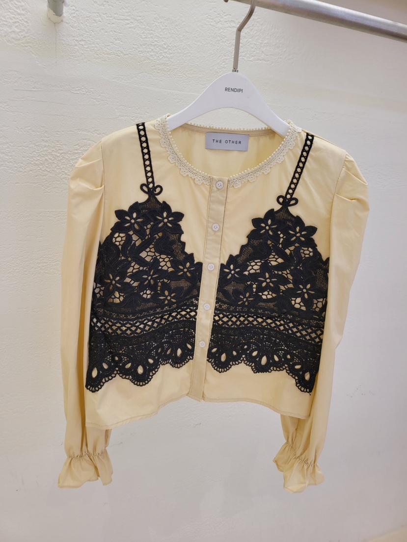 THE OTHER㊣東大門代購女裝新品時尚推薦熱賣襯衫蕾絲衫蕾絲THE OTHER襯衫/蕾絲衫圖色2