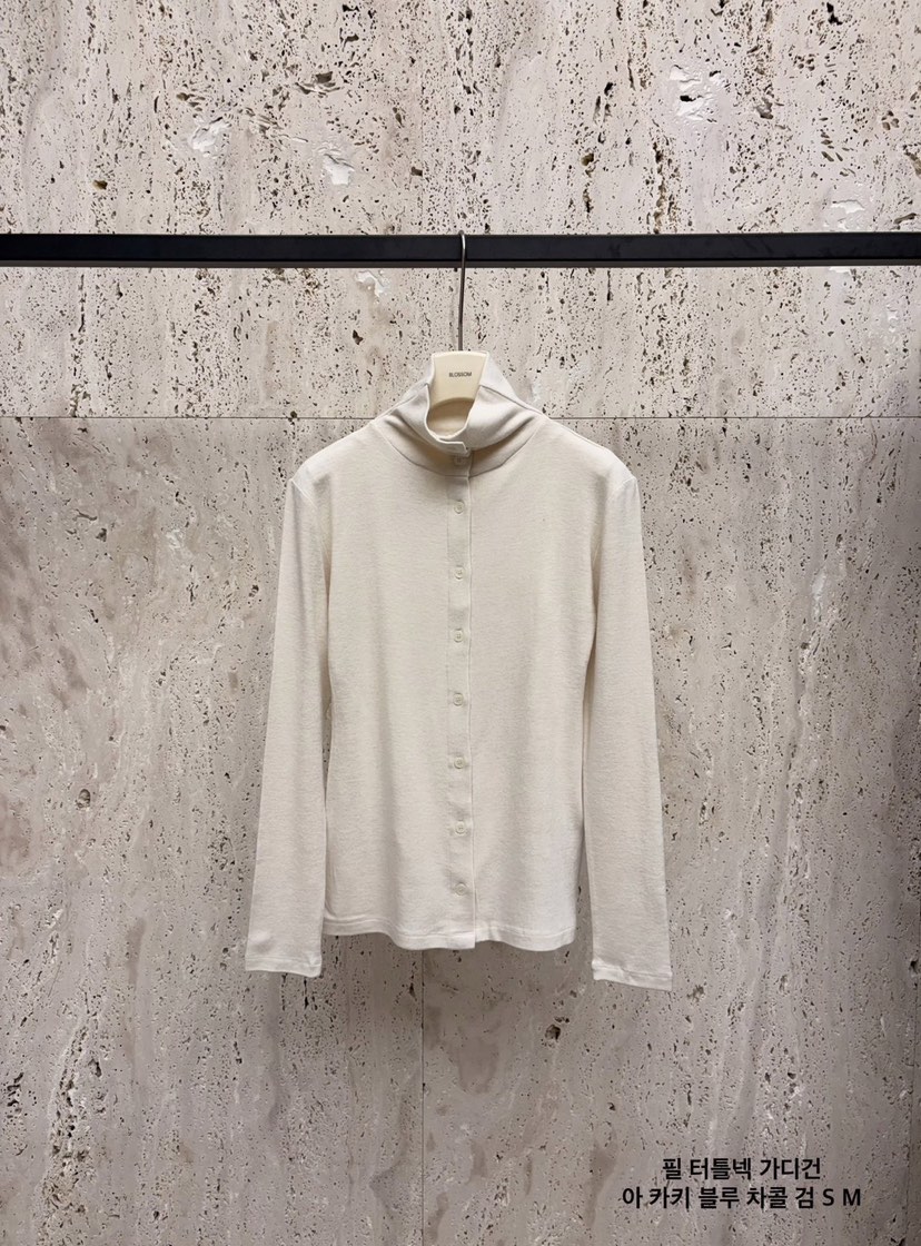 BLOSSOM韓國代購㊣女裝新款職業熱賣人氣推薦長袖T恤高領開衫BLOSSOM長袖T恤圖色1