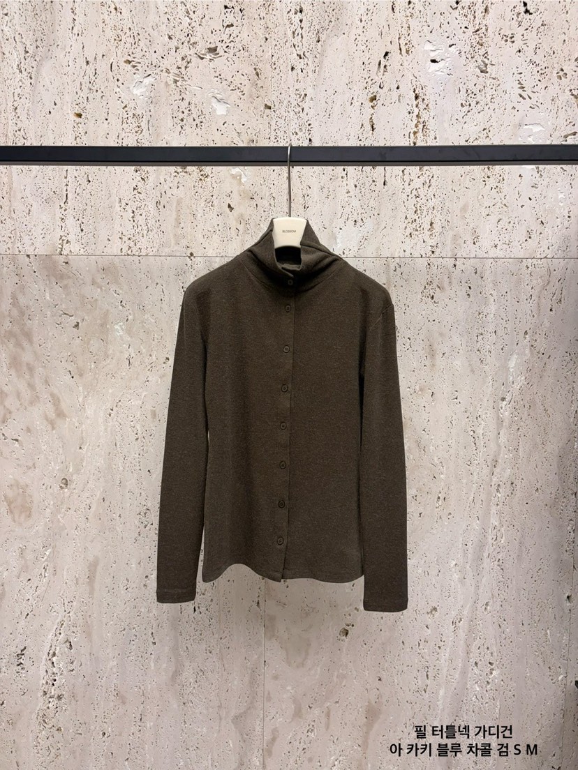 BLOSSOM韓國代購㊣女裝新款職業熱賣人氣推薦長袖T恤高領開衫BLOSSOM長袖T恤圖色5