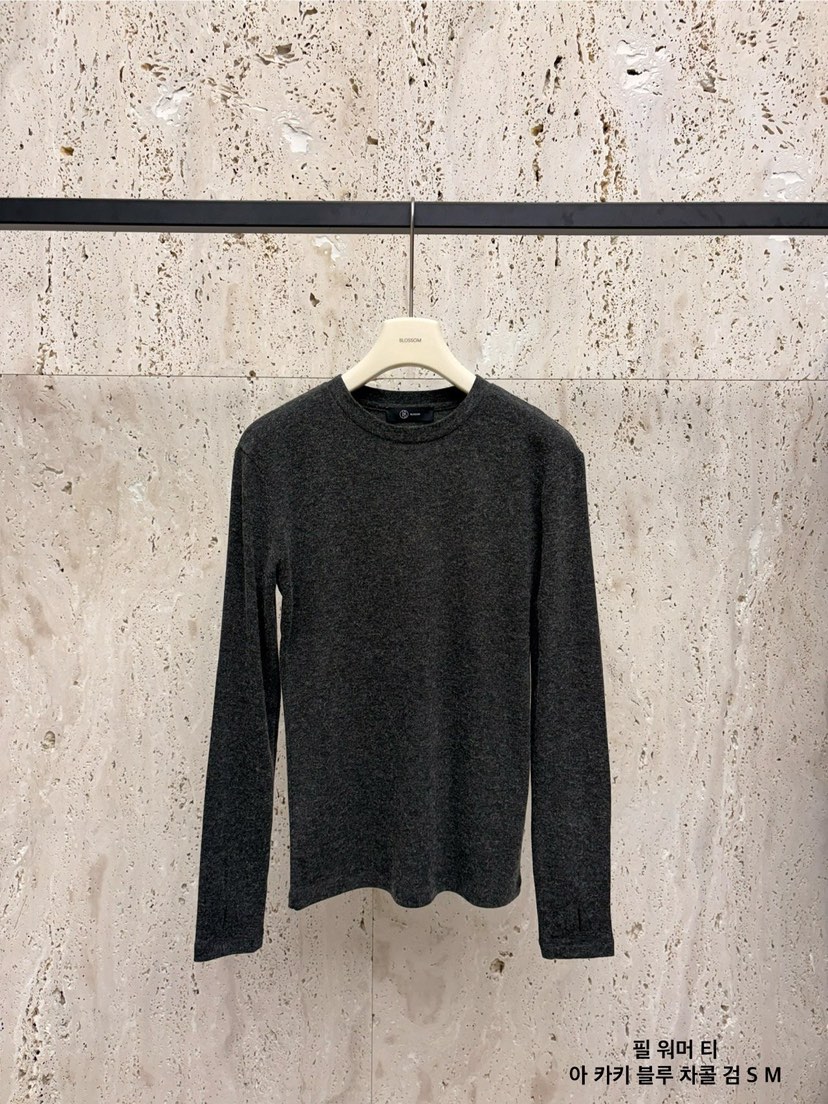 BLOSSOM韓國代購㊣女士新品熱賣時尚人氣職業真品26春夏長袖T恤BLOSSOM長袖T恤圖色3墨色