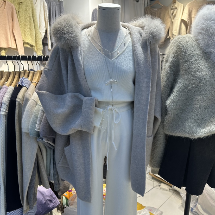 HARU-Q韓國直郵㊣女裝新款真品休閑時尚熱賣職業推薦毛衣連帽HARU-Q毛衣圖色2