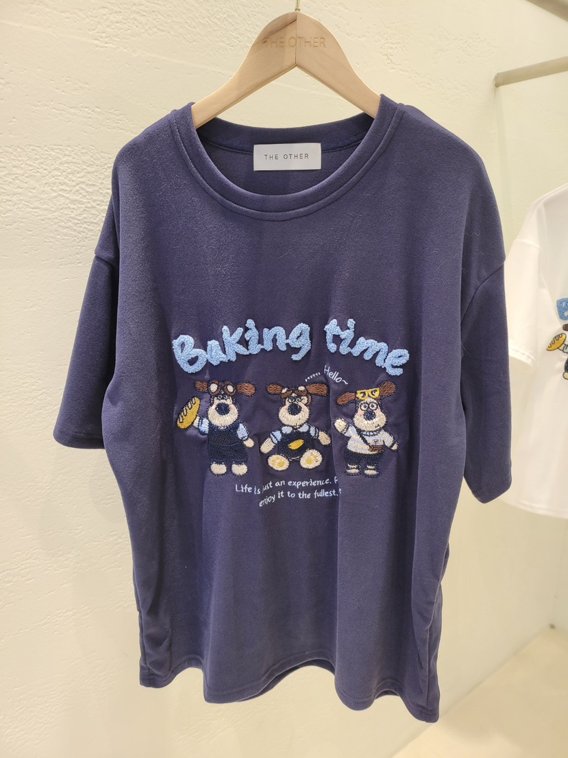 THE OTHER韓國直郵㊣女裝新品熱賣26春夏休閑T恤泰迪熊刺繡THE OTHERT恤圖色3