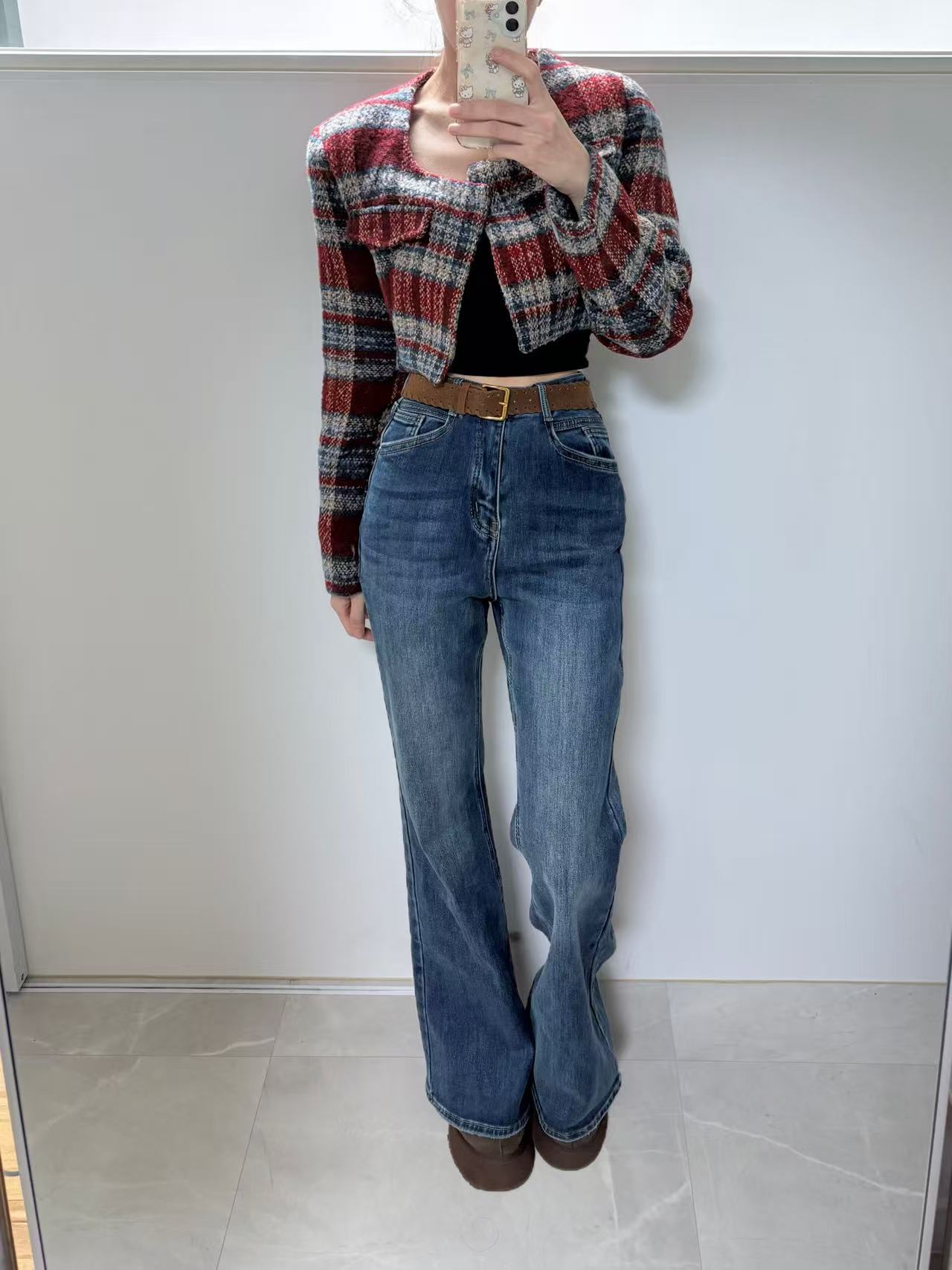 PERI.MI韓國代購㊣女士新款職業人氣真品時尚牛仔褲不含腰帶PERI.MI牛仔褲