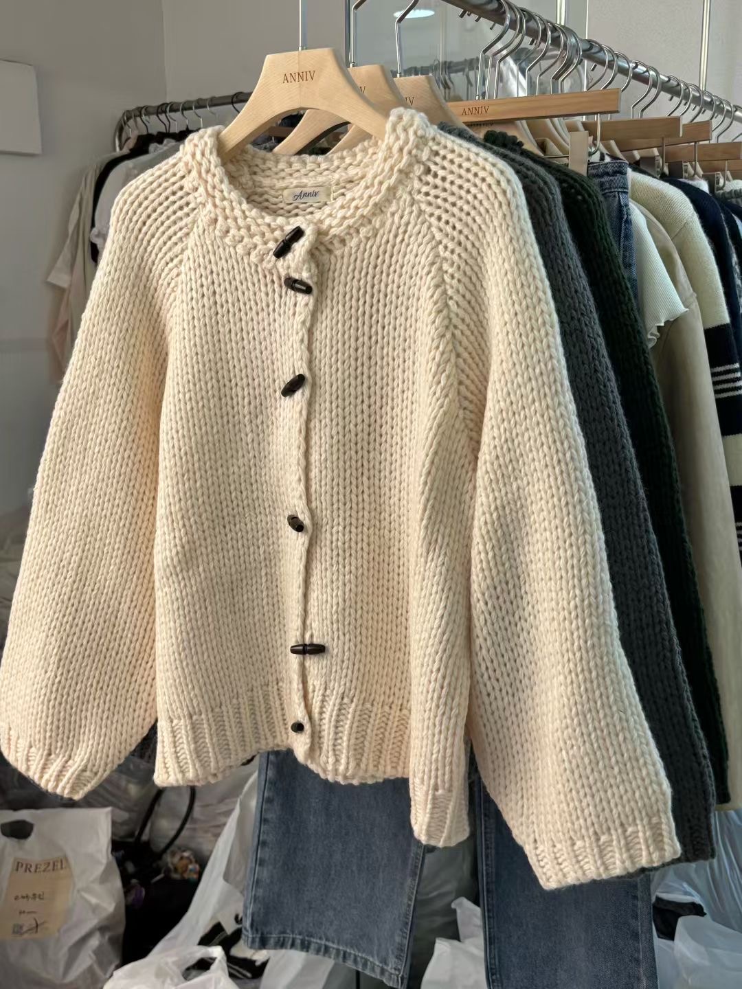 ANNIV-D韓國代購㊣女士新款職業真品人氣休閑推薦時尚針織衫ANNIV-D針織衫圖色1