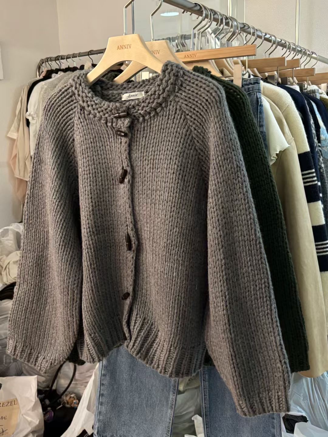 ANNIV-D韓國代購㊣女士新款職業真品人氣休閑推薦時尚針織衫ANNIV-D針織衫圖色2