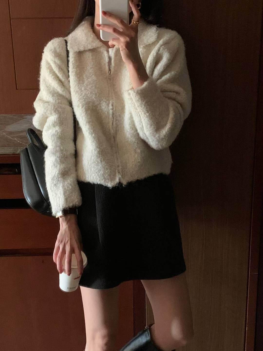 FLUTTER韓國代購㊣女士新品人氣時尚推薦休閑職業針織衫拉鏈FLUTTER/INOUF針織衫