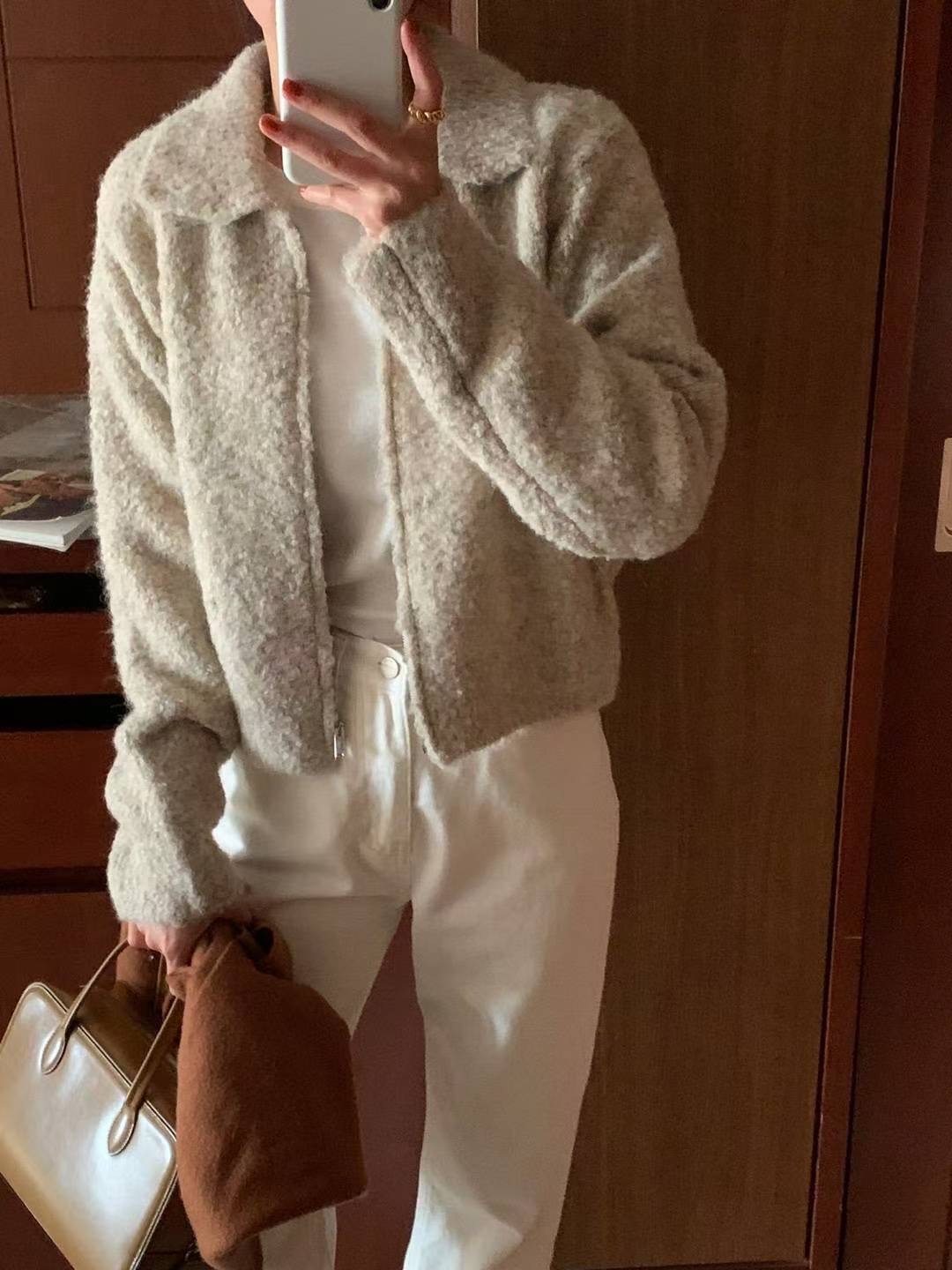 FLUTTER韓國代購㊣女士新品人氣時尚推薦休閑職業針織衫拉鏈FLUTTER/INOUF針織衫