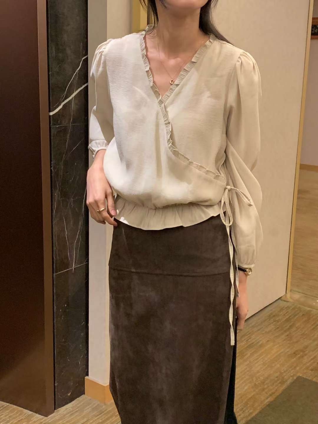 FLUTTER東大門直郵㊣女裝新款職業熱賣推薦26春夏襯衫蕾絲衫FLUTTER/INOUF襯衫/蕾絲衫圖色1