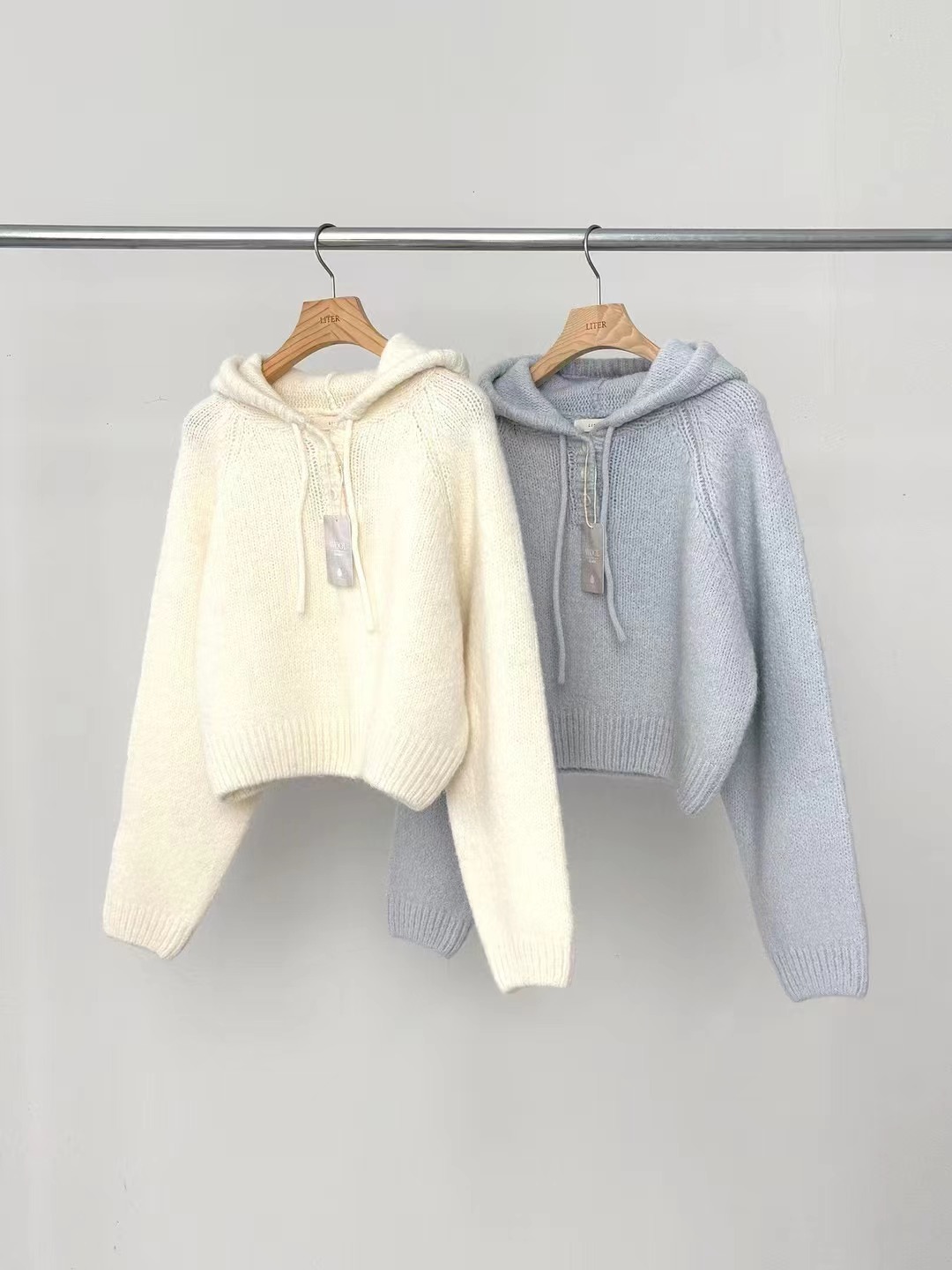 LITER㊣東大門代購女士新款推薦熱賣針織衫連帽針織衫羊駝毛LITER針織衫