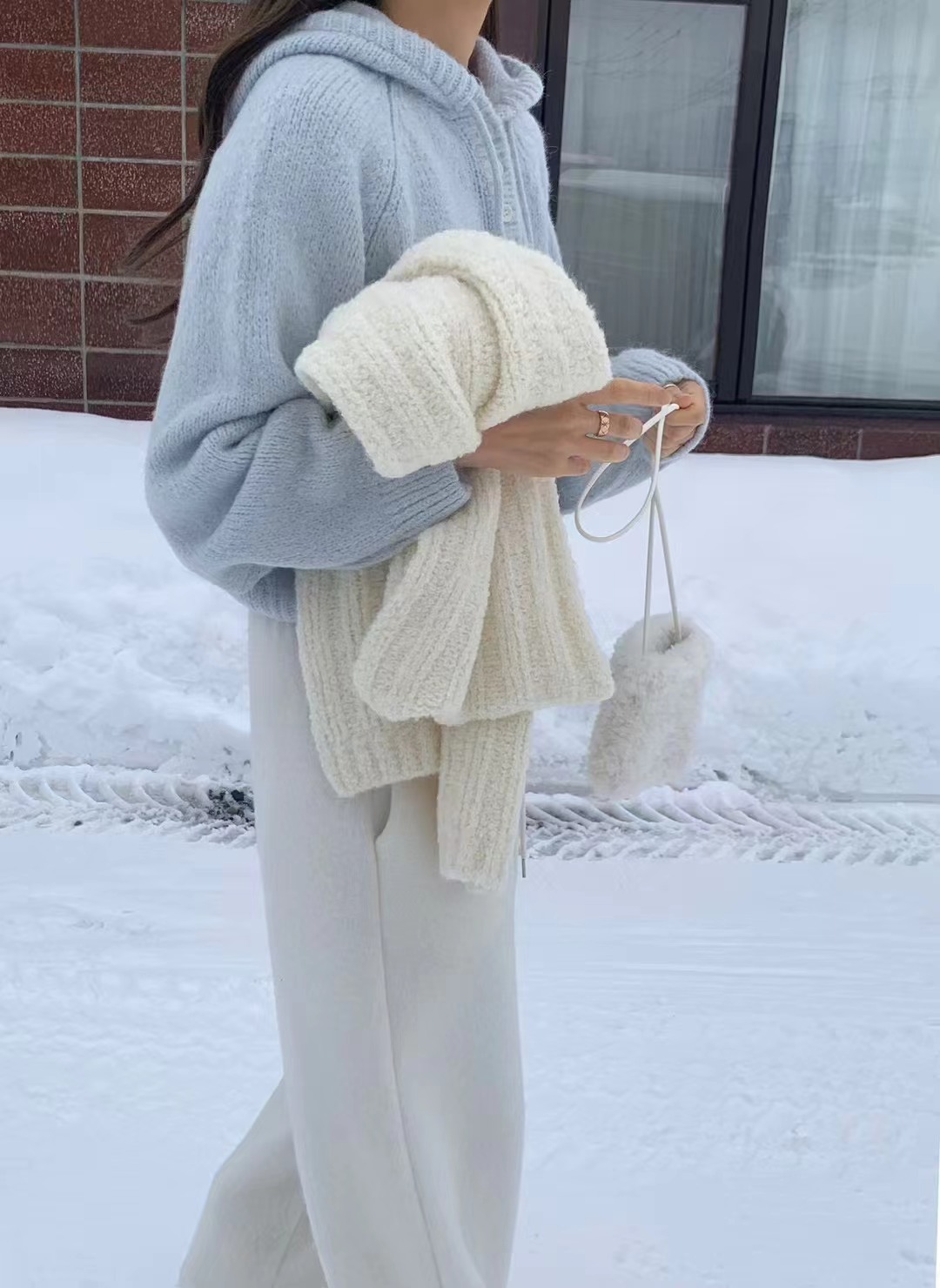 LITER㊣東大門代購女士新款推薦熱賣針織衫連帽針織衫羊駝毛LITER針織衫