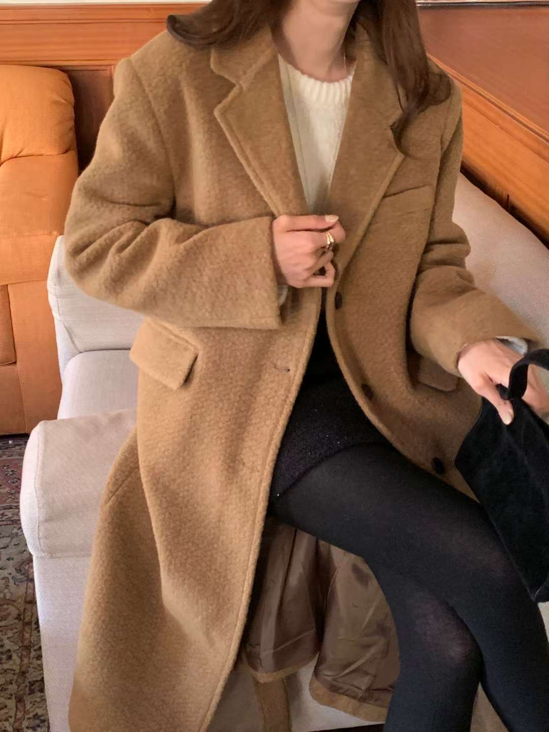 FLUTTER㊣東大門實拍女裝新品人氣熱賣26春夏中長款大衣含腰帶FLUTTER/INOUF中長款大衣