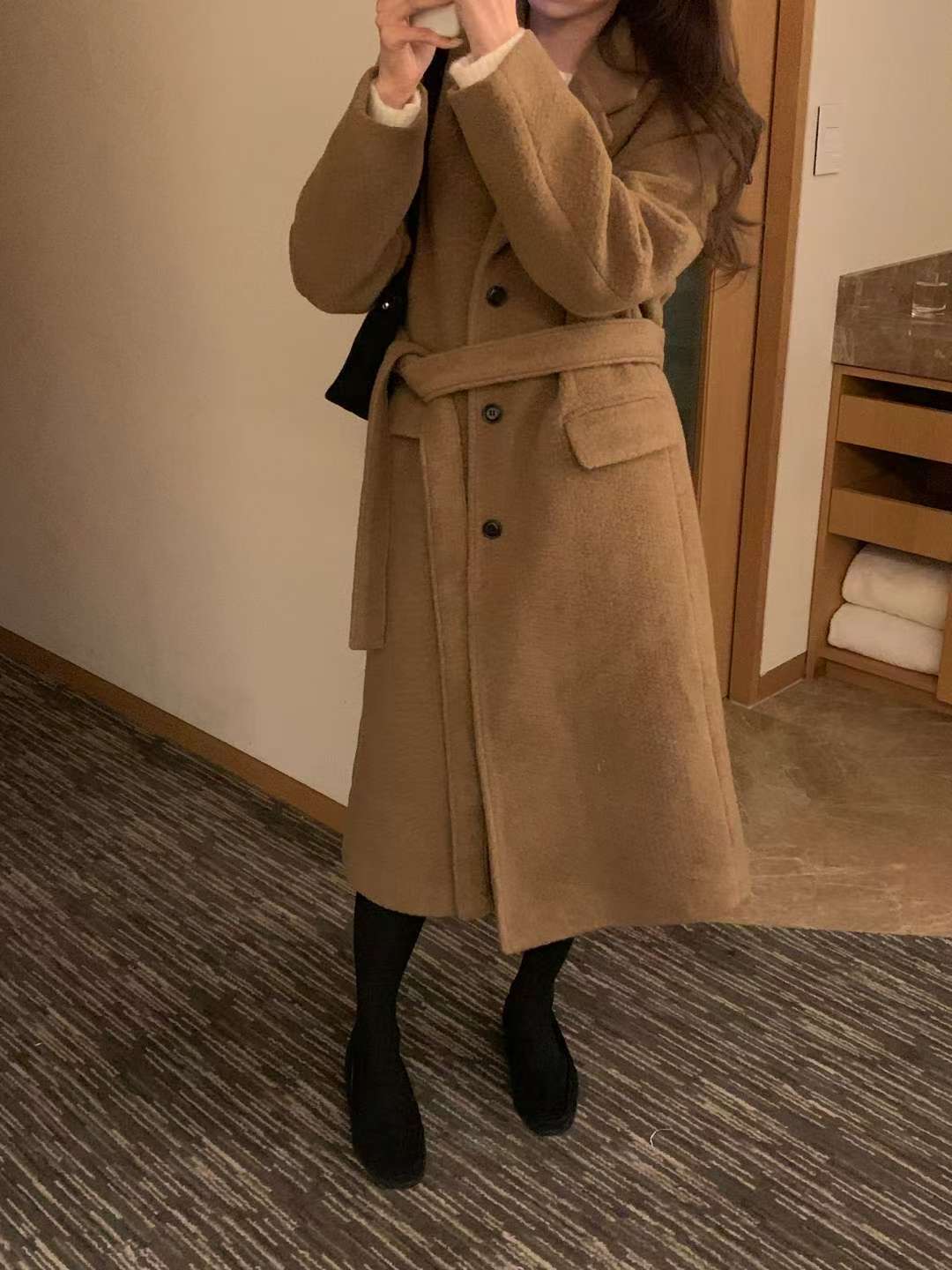 FLUTTER㊣東大門實拍女裝新品人氣熱賣26春夏中長款大衣含腰帶FLUTTER/INOUF中長款大衣圖色2