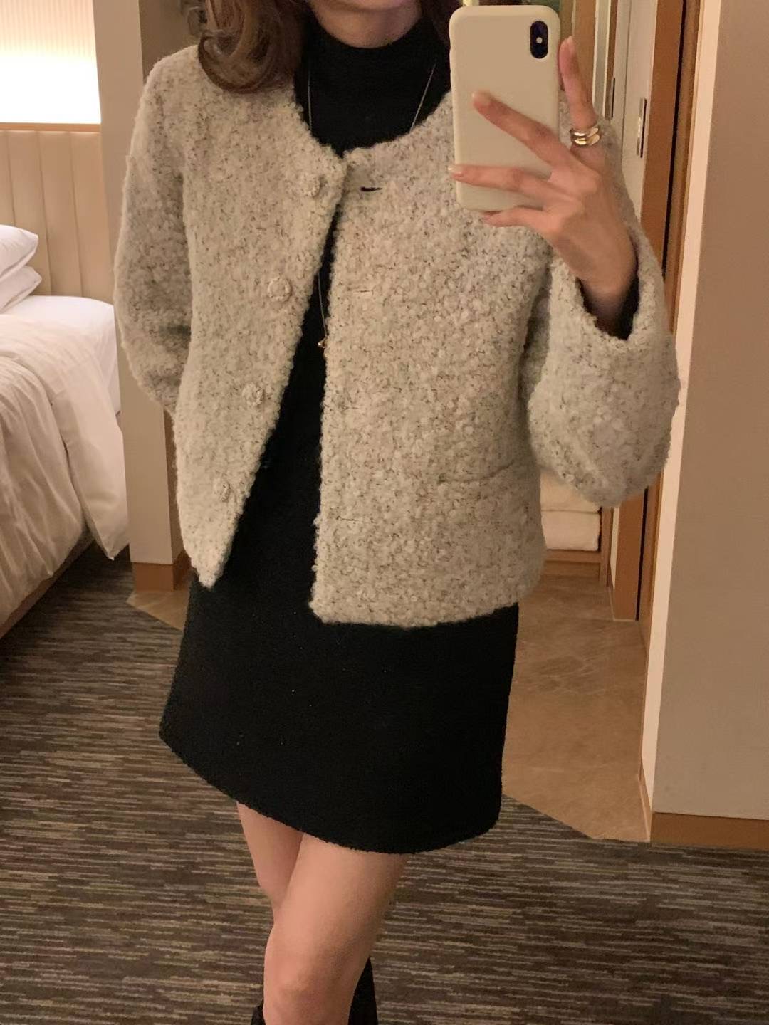 FLUTTER㊣東大門實拍女士新品休閑熱賣人氣真品26春夏短款大衣FLUTTER/INOUF短款大衣