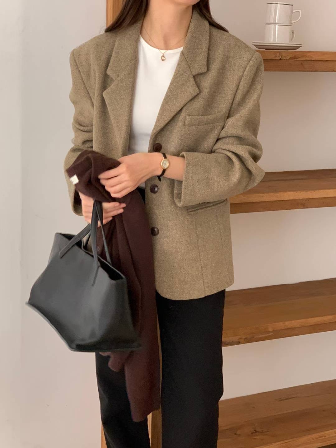 FLUTTER韓國代購㊣女裝新品真品時尚職業推薦人氣休閑26春夏夾克FLUTTER/INOUF夾克圖色1