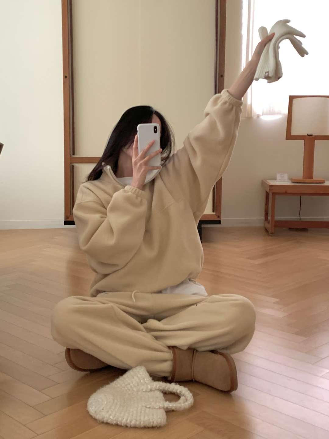 FLUTTER韓國代購㊣女士新品推薦休閑26春夏衛衣抓絨拉鏈柔軟FLUTTER/INOUF衛衣