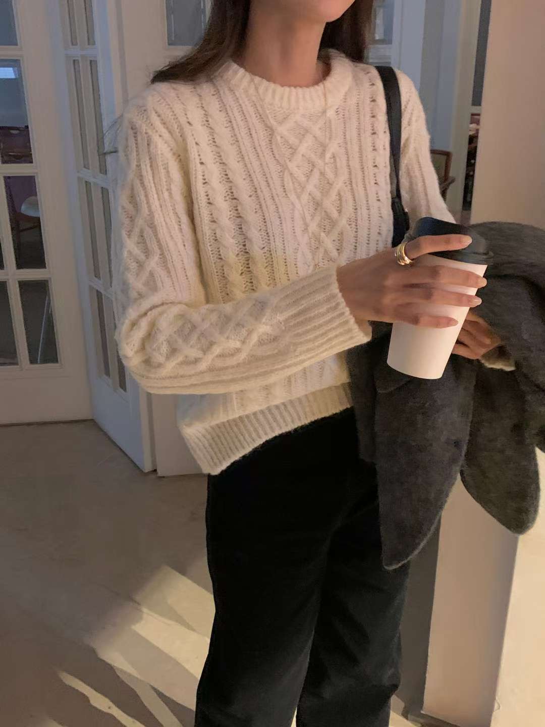 FLUTTER韓國直郵㊣女士新款推薦熱賣26春夏時尚真品休閑毛衣FLUTTER/INOUF毛衣圖色1