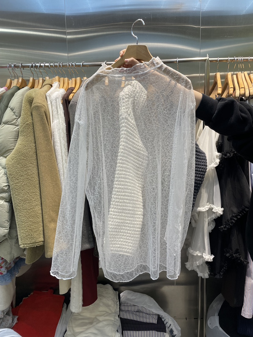 MENDL S㊣東大門實拍女裝新品時尚推薦職業襯衫蕾絲衫春款MENDL S襯衫/蕾絲衫