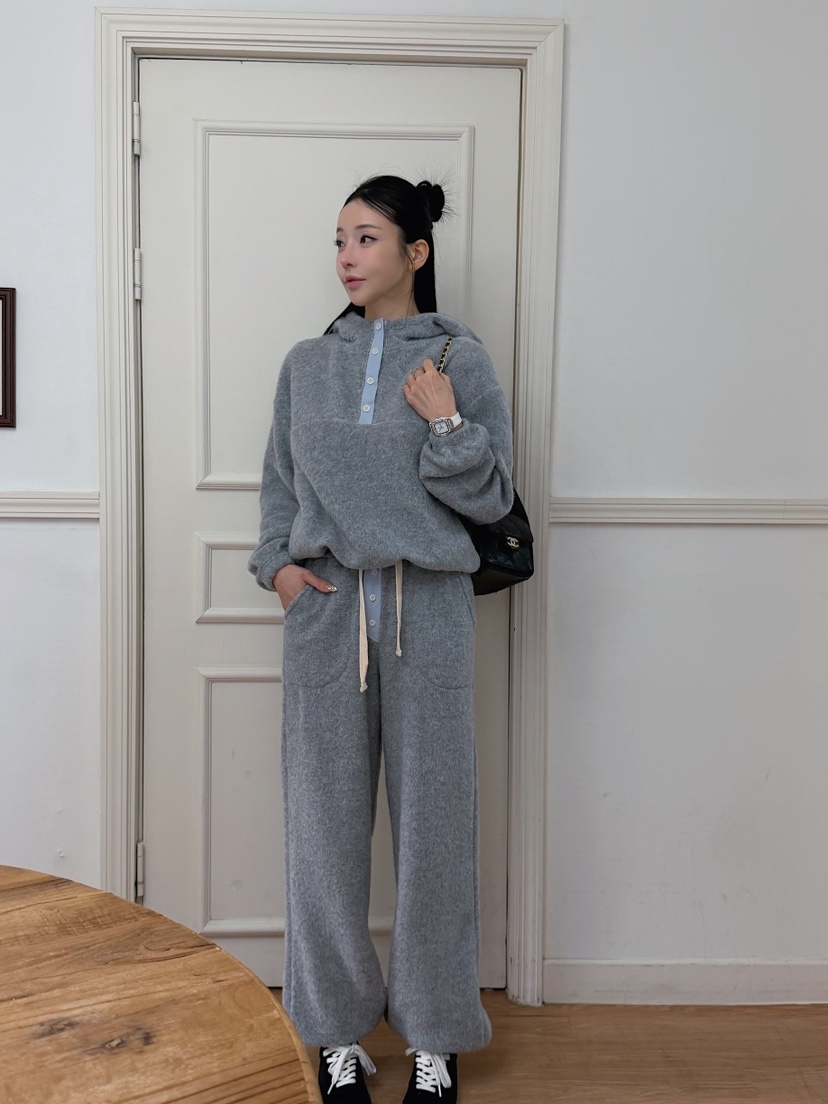 MARKE-P東大門直郵㊣女士新款26春夏衛衣泰迪熊連帽衫紐扣MARKE-P衛衣