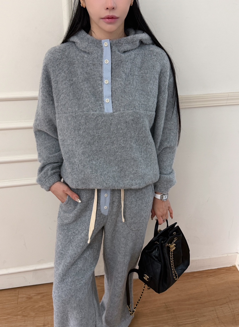 MARKE-P東大門直郵㊣女士新款26春夏衛衣泰迪熊連帽衫紐扣MARKE-P衛衣