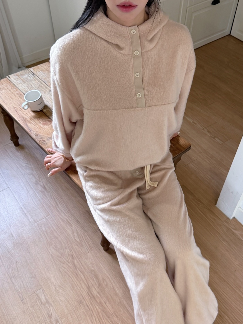 MARKE-P東大門直郵㊣女士新款26春夏衛衣泰迪熊連帽衫紐扣MARKE-P衛衣