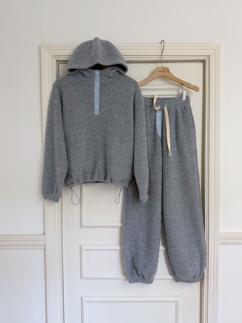 MARKE-P東大門直郵㊣女士新款26春夏衛衣泰迪熊連帽衫紐扣MARKE-P衛衣