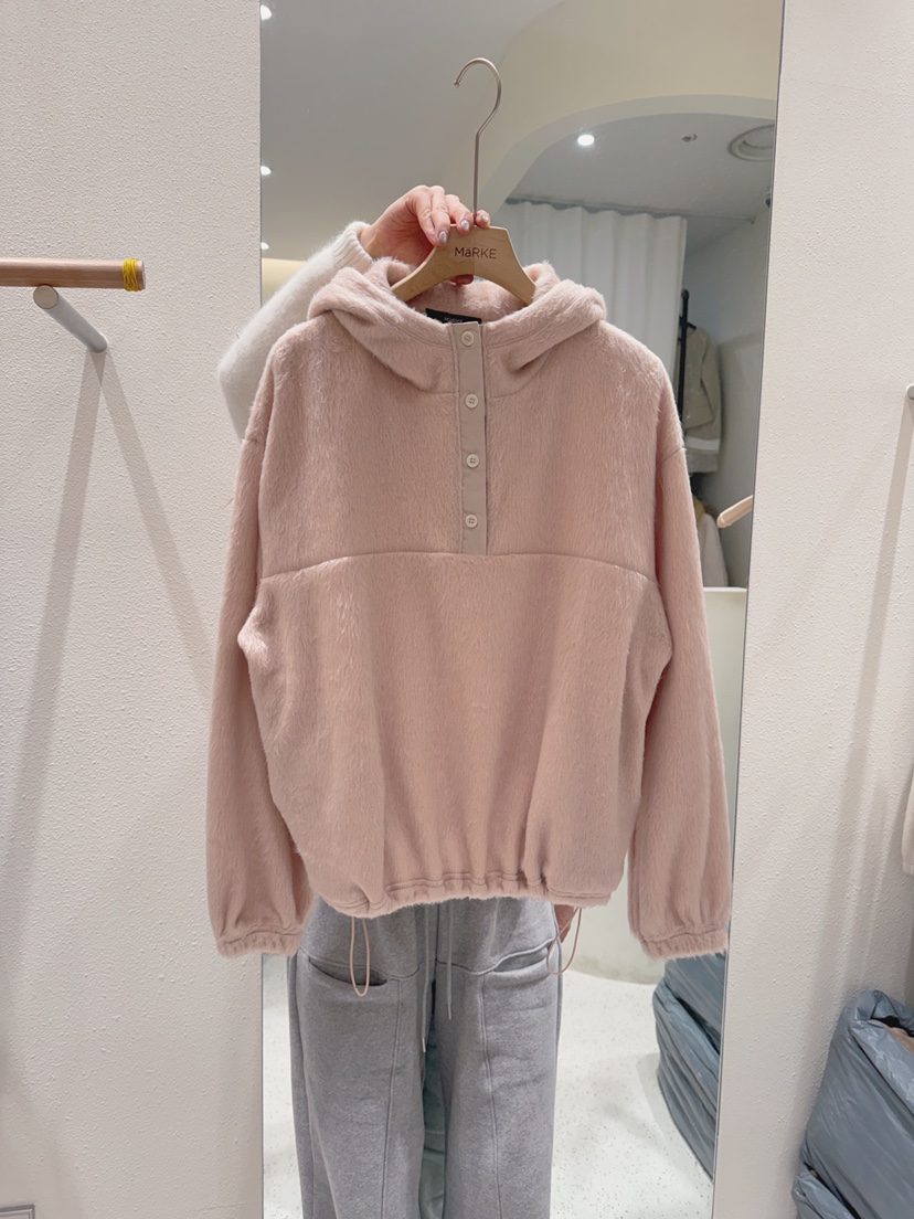 MARKE-P東大門直郵㊣女士新款26春夏衛衣泰迪熊連帽衫紐扣MARKE-P衛衣圖色1