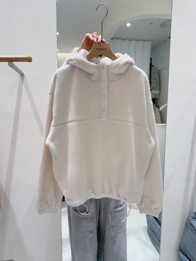 MARKE-P東大門直郵㊣女士新款26春夏衛衣泰迪熊連帽衫紐扣MARKE-P衛衣圖色2