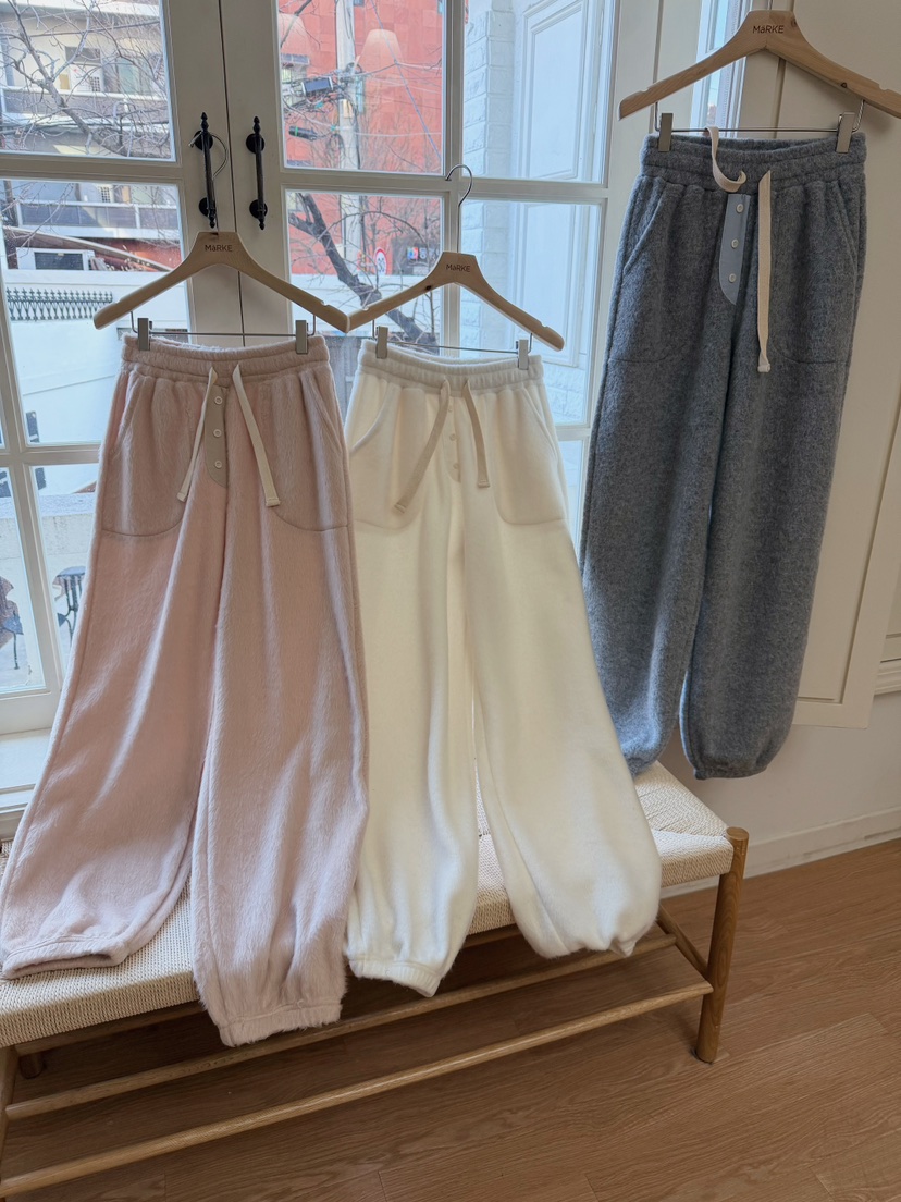 MARKE-P㊣東大門代購女裝新款26春夏人氣真品休閑休閑褲絨MARKE-P休閑褲