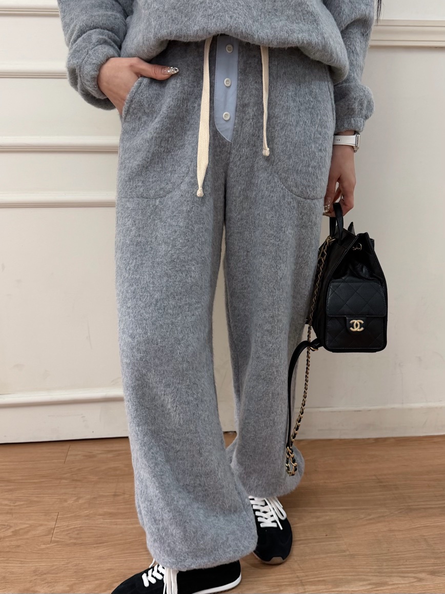 MARKE-P㊣東大門代購女裝新款26春夏人氣真品休閑休閑褲絨MARKE-P休閑褲圖色2