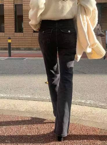 BEE東大門直郵㊣女裝新款休閑26春夏熱賣職業時尚牛仔褲抓絨BEE牛仔褲