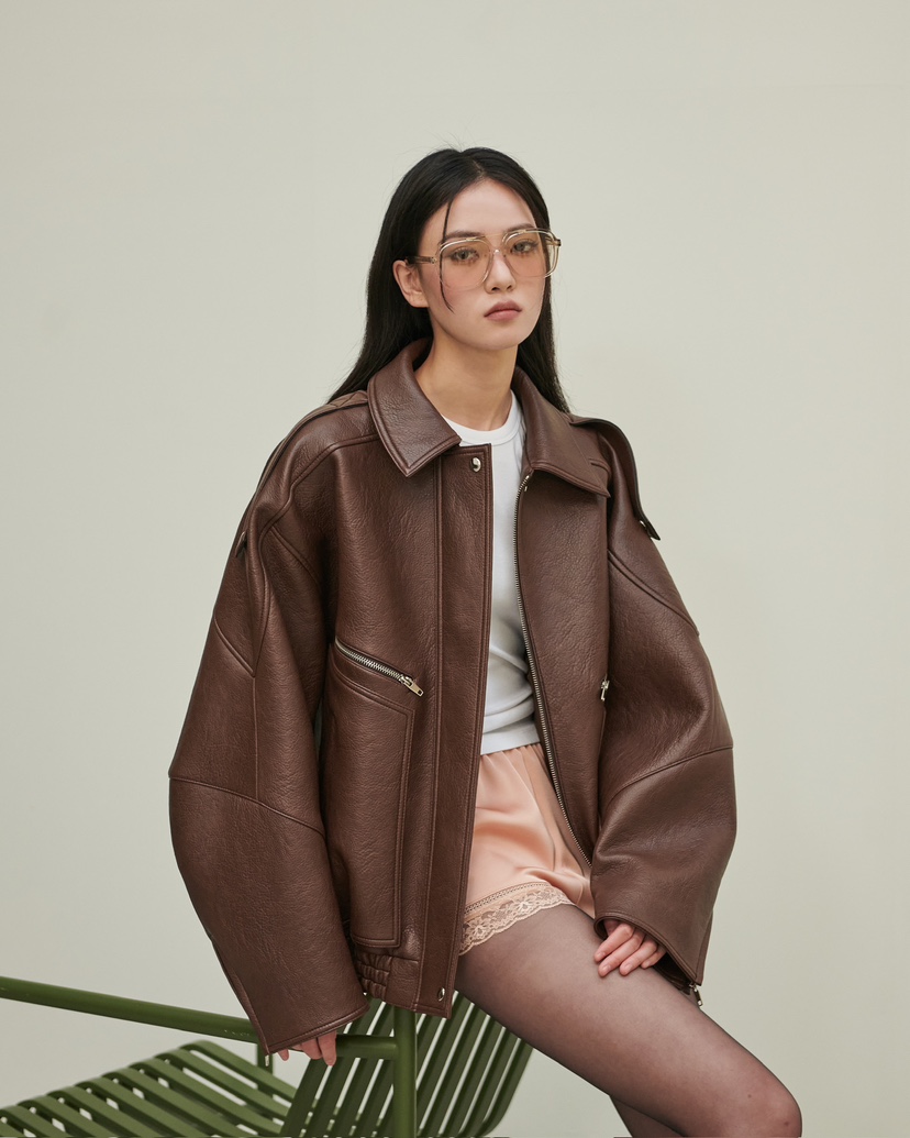 STAGE㊣東大門代購女士新款真品人氣推薦26春夏休閑夾克皮革STAGE夾克