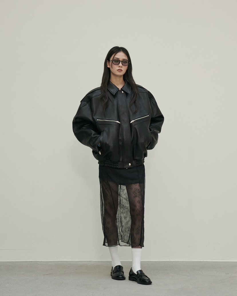 STAGE㊣東大門代購女士新款真品人氣推薦26春夏休閑夾克皮革STAGE夾克