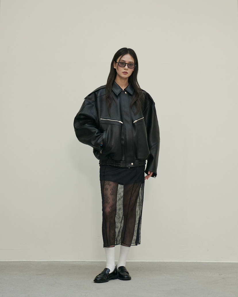 STAGE㊣東大門代購女士新款真品人氣推薦26春夏休閑夾克皮革STAGE夾克