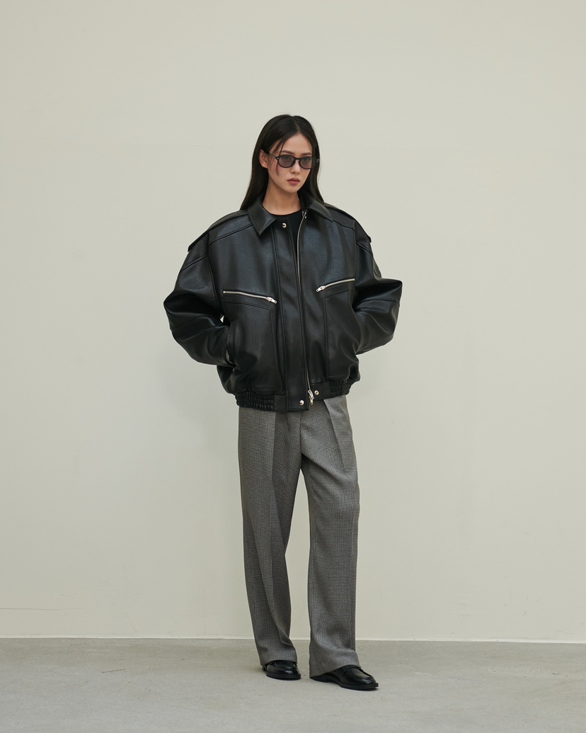 STAGE㊣東大門代購女士新款真品人氣推薦26春夏休閑夾克皮革STAGE夾克